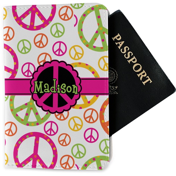 Custom Peace Sign Passport Holder - Fabric (Personalized)