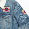 Peace Sign Patches Lifestyle Jean Jacket Detail