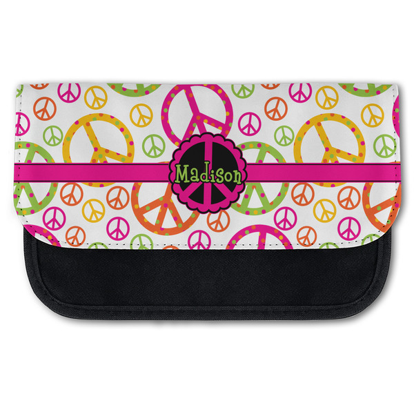 Custom Peace Sign Canvas Pencil Case w/ Name or Text
