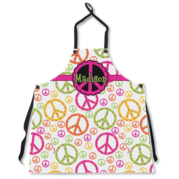 Custom Peace Sign Apron Without Pockets w/ Name or Text