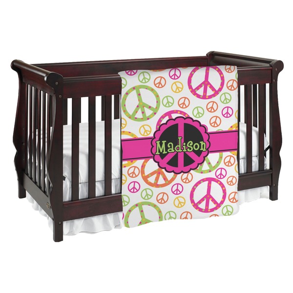 Custom Peace Sign Baby Blanket (Personalized)