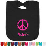Peace Sign Cotton Baby Bib (Personalized)