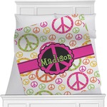 Peace Sign Minky Blanket - Toddler / Throw - 60"x50" - Double Sided (Personalized)