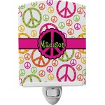Peace Sign Ceramic Night Light (Personalized)