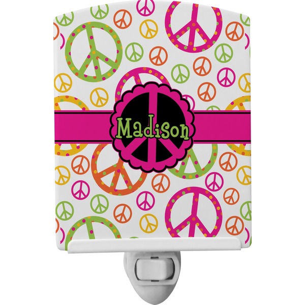 Custom Peace Sign Ceramic Night Light (Personalized)