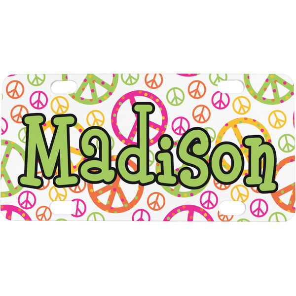 Custom Peace Sign Mini/Bicycle License Plate (Personalized)