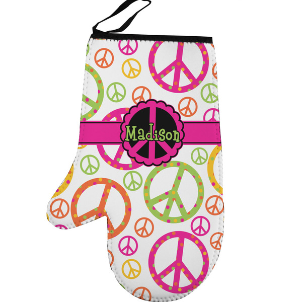 Custom Peace Sign Left Oven Mitt (Personalized)