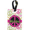 Peace Sign Plastic Luggage Tag - Rectangular w/ Name or Text