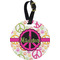 Peace Sign Personalized Round Luggage Tag