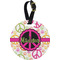 Peace Sign Plastic Luggage Tag - Round (Personalized)