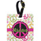 Peace Sign Plastic Luggage Tag - Square w/ Name or Text