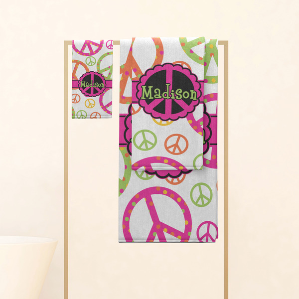 Peace Sign Personalized Towel Set