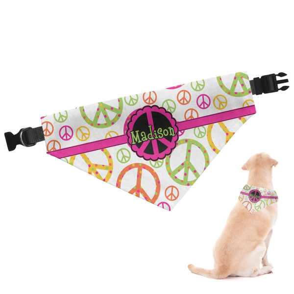Custom Peace Sign Dog Bandana - Medium (Personalized)