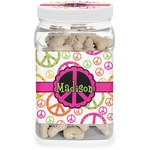 Peace Sign Dog Treat Jar (Personalized)