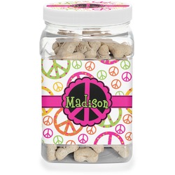 Peace Sign Dog Treat Jar (Personalized)