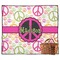 Peace Sign Picnic Blanket - Flat - With Basket