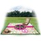 Peace Sign Picnic Blanket - with Basket Hat and Book - in Use