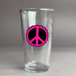 Peace Sign Pint Glass - Full Color Logo (Personalized)