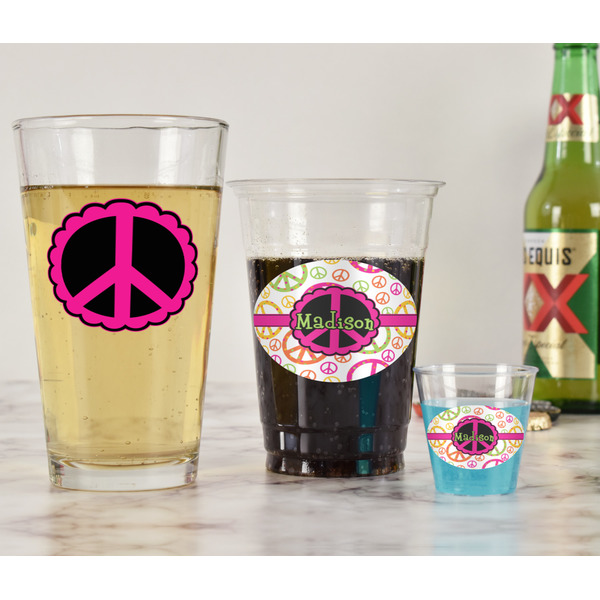 Peace Sign Pint Glass - Two Content - In Context
