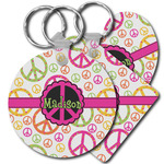 Peace Sign Plastic Keychains (Personalized)
