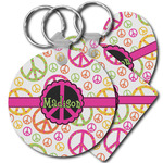 Peace Sign Plastic Keychain (Personalized)