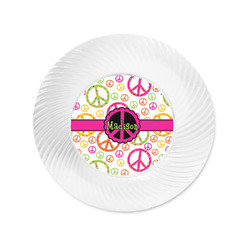 Peace Sign Plastic Party Appetizer & Dessert Plates - 6" (Personalized)