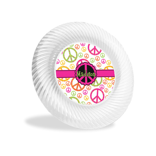Custom Peace Sign Plastic Party Appetizer & Dessert Plates - 6" (Personalized)