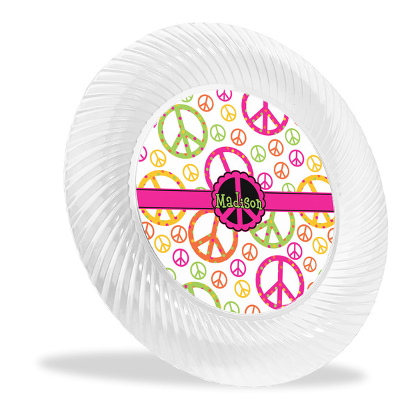 Custom Peace Sign Plastic Party Dinner Plates - 10" (Personalized)