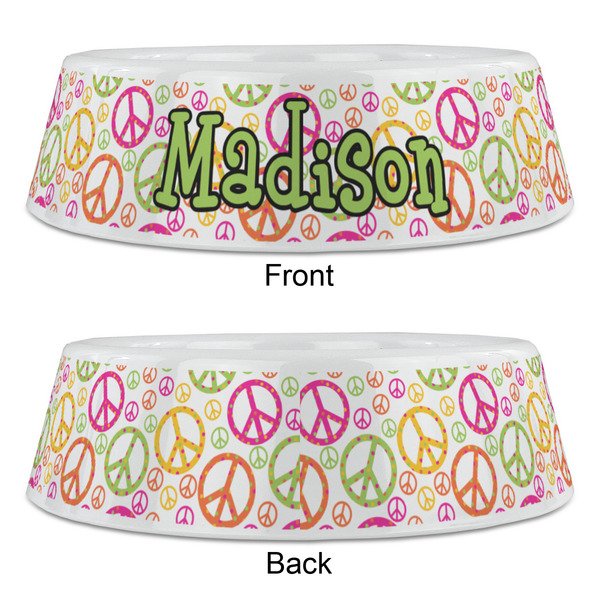 Peace Sign Plastic Pet Bowls - Large - APPROVAL