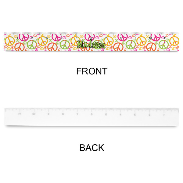 Peace Sign Plastic Ruler - 12" - APPROVAL