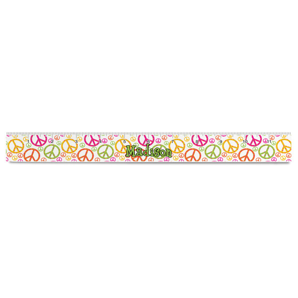 Peace Sign Plastic Ruler - 12" - FRONT