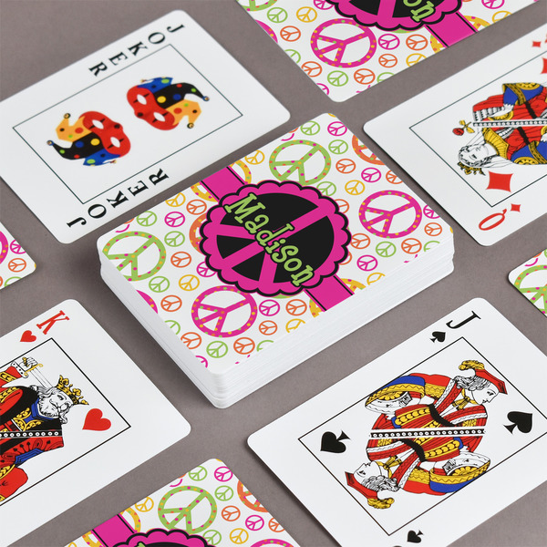 Peace Sign Playing Cards - Front & Back View