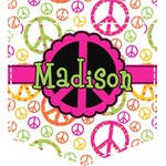Peace Sign Iron On Faux Pocket (Personalized)