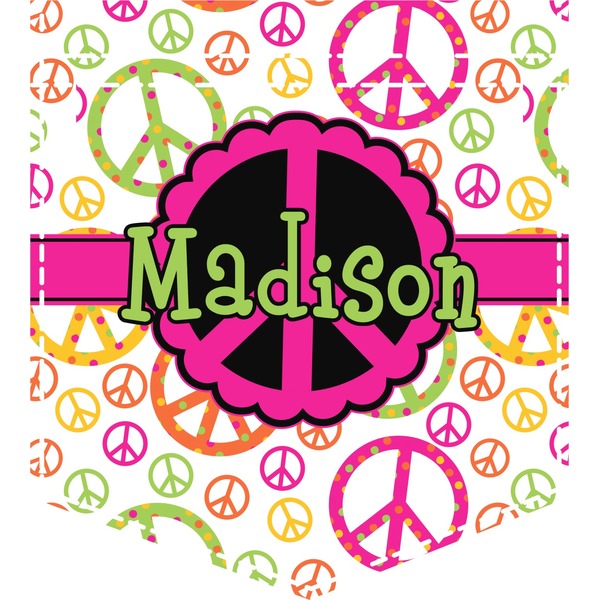 Custom Peace Sign Iron On Faux Pocket (Personalized)