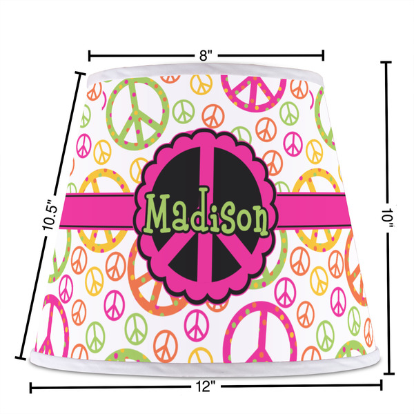 Peace Sign Poly Film Empire Lampshade - Dimensions