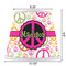 Peace Sign Poly Film Empire Lampshade - Dimensions