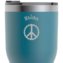 Peace Sign RTIC Tumbler - Dark Teal - Laser Engraved - Single-Sided (Personalized)