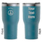 Peace Sign RTIC Tumbler - Dark Teal - Double Sided - Front & Back