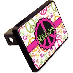 Peace Sign Rectangular Trailer Hitch Cover - 2" (Personalized)