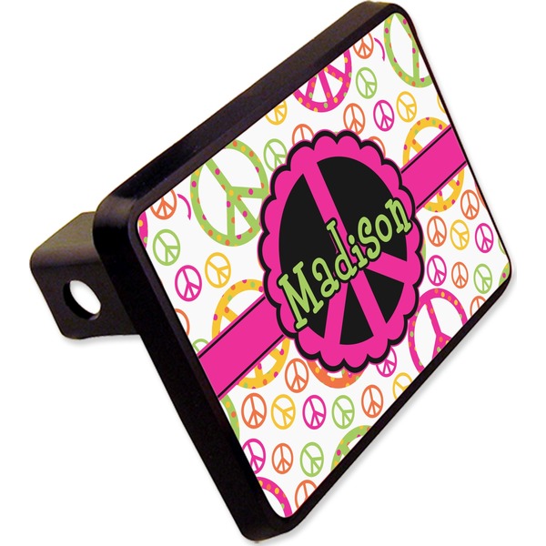 Custom Peace Sign Rectangular Trailer Hitch Cover - 2" (Personalized)