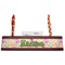 Peace Sign Red Mahogany Nameplates with Business Card Holder - Straight