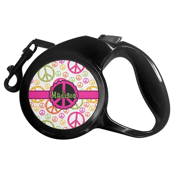 Custom Peace Sign Retractable Dog Leash - Large (Personalized)