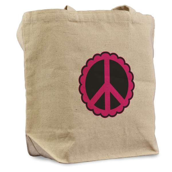 Custom Peace Sign Reusable Cotton Grocery Bag