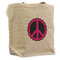 Peace Sign Reusable Cotton Grocery Bag - Front View