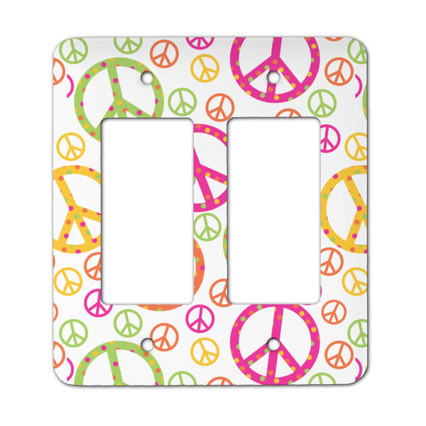 Custom Peace Sign Rocker Style Light Switch Cover - Two Switch