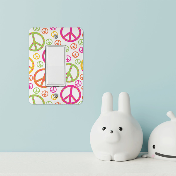 Peace Sign Rocker Light Switch Covers - Single - IN CONTEXT