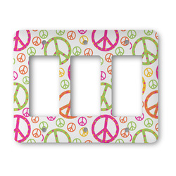 Peace Sign Rocker Style Light Switch Cover - Three Switch