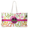 Peace Sign Large Rope Tote Bag - Front View
