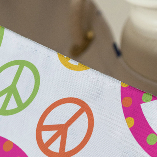 Peace Sign Large Rope Tote - Close Up View