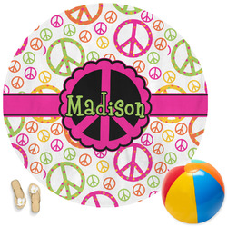Peace Sign Round Beach Towel (Personalized)